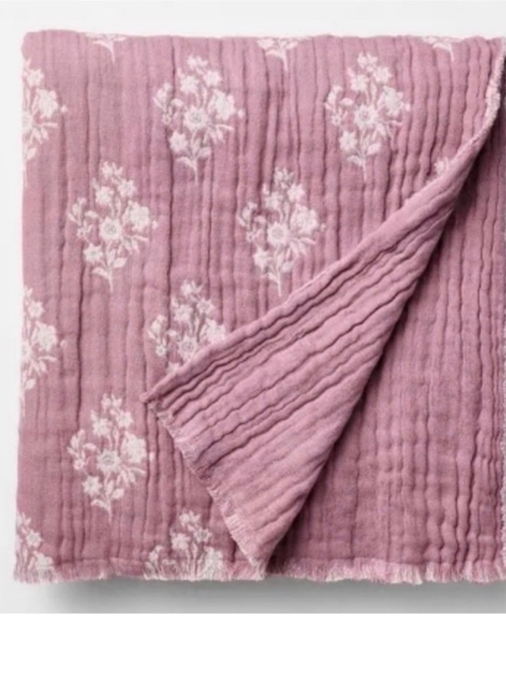 Studio McGee Blush Pink Floral Quilted Throw